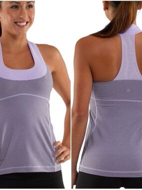 LULULEMON: Scoop Neck Tank Lilac
Heathered Coal Wee Stripe